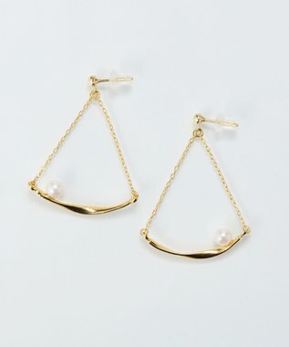 Phoebe 【金属アレルギー対応】スライヴパールトライアングルピアス　ゴールド/ニッケルフリー ゴールド