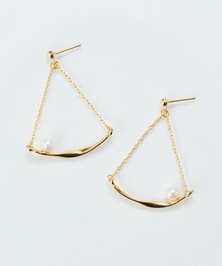 Phoebe 【金属アレルギー対応】スライヴパールトライアングルピアス　ゴールド/ニッケルフリー ゴールド