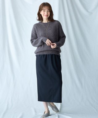 ANY 【洗濯機可】フェザーメッシュニット チャコール