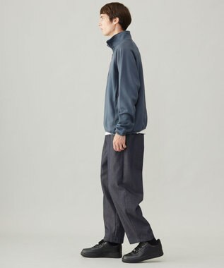 UNFILO MENS 【男女兼用】ナイロン裏毛 ハーフジップ ブルー