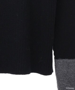 earth music&ecology Ｄｉｓｎｅｙ／フィガロ刺繍袖フェザーニット Black