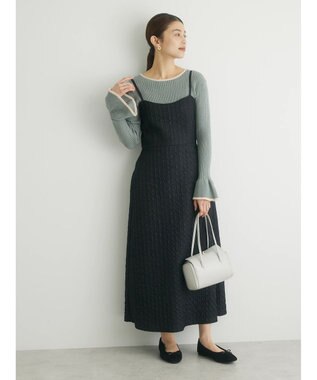 Green Parks ・ｎｏｖｅｍ９　フクレジャカードキャミワンピ Black