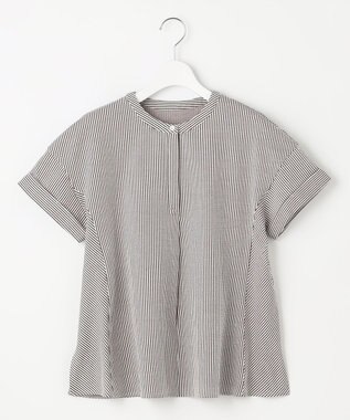 J.PRESS LADIES L 【洗える・抗菌防臭・吸水速乾】サッカージャージー フレンチスリーブ カットソー オフ×モカ系