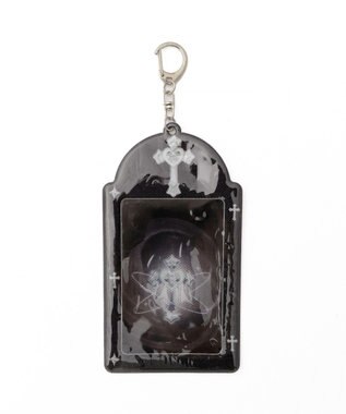 WEGO 【痛バ＆推し活グッズ】ラメクリアカラーモチーフカードホルダーキーホルダー ブラック