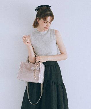 Maison de FLEUR ベロア2Wayスクエアトートバッグ