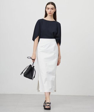 ICB 【新色追加・WEB限定カラーあり・UVケア・接触冷感・速乾・防シワ・洗える】FluidBackSatin ドルマンスリーブブラウス ネイビー系