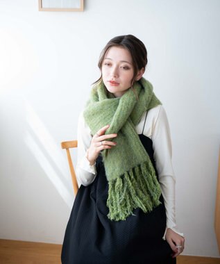 WEGO ブークレニットロングマフラー グリーン