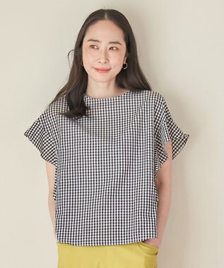  【洗濯機可能】ライトリネンクロス　フレアスリーブ