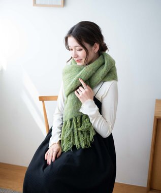 WEGO ブークレニットロングマフラー グリーン