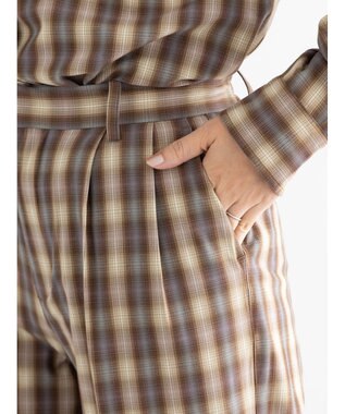Te chichi チェックスラックス（セットアップ可）《2025Autumn catalog item》 ブラウン