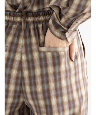 Te chichi チェックスラックス（セットアップ可）《2025Autumn catalog item》 ブラウン