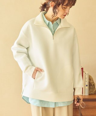 AMERICAN HOLIC ハーフＺＩＰポンチプルオーバー Off White