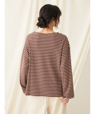 CRAFT STANDARD BOUTIQUE ボーダーワッフルプルオーバー Brown