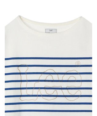 earth music&ecology Ｌｅｅ×ｅ．ｍ．ａ．ｅ　ＢＯＲＤＥＲ　Ｌ／Ｓ　ＴＥＥ Blue