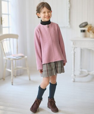 組曲 KIDS 【110-140㎝】フラワーキルト パーカー ラベンダー