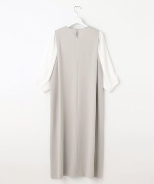 Feroux 【洗える】ジョーゼットコンビポンチ ワンピース アイスグレー系