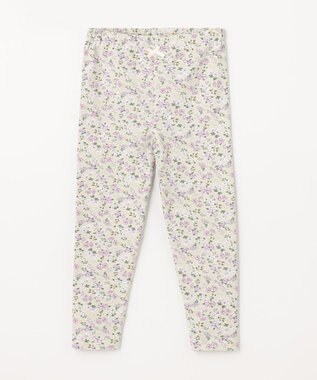 ANY KIDS フルレングス レギンス グリーン×花柄