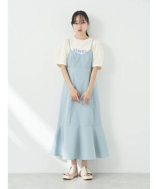 earth music&ecology チェックマーメイドキャミワンピース Black