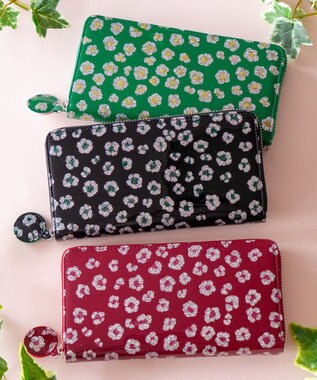 tsumori chisato CARRY グリッターフラワー ラウンドファスナー 長財布