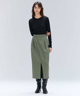 BEIGE， 【VERY NaVY12月号掲載】TERNES / 2タックウールスカート L.Khaki