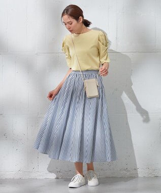 ANY シルケットスムース ツイストタックスリーブトップス ライム