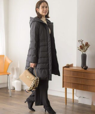 組曲 ライトタフタロングダウンコート ブラック系