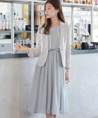 Tiaclasse 【新色追加】シフォンドレープワンピース サックスグレー