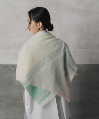 POLS 播州織 極細コットンストール グリーン