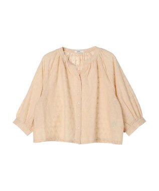 earth music&ecology 刺繍ギャザーブラウス Beige