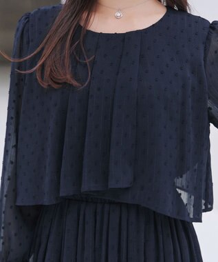 Tiaclasse 【新色追加】シフォンドレープワンピース ネイビー