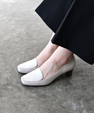 Pointer 日本製 クロコ型押しパンプス トープ(コンビ)