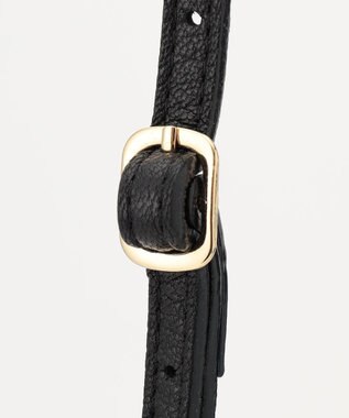 UNBILLION perche 牛革ハラコタイプ×ゴートモバイルウォレットショルダー ブラック