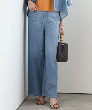 23区 【SLOW/一部店舗限定】LIGHT DENIM  ワイド パンツ ブリーチ