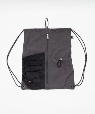 WEGO 【ユニセックス着用ITEM】センターzipナップサック グレー