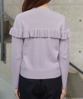 Tiaclasse L モックネックフリルニットトップス ラベンダー