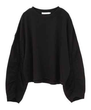 AMERICAN HOLIC ミニ裏毛タックスリーブショートプルオーバー1 Black