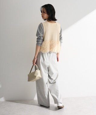 Green Parks タックワイドスウェットパンツ Gray Mixture