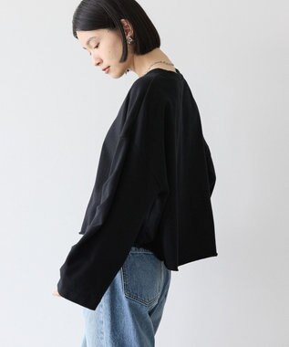 AMERICAN HOLIC ミニ裏毛タックスリーブショートプルオーバー1 Black