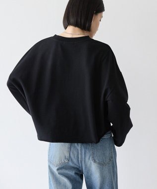 AMERICAN HOLIC ミニ裏毛タックスリーブショートプルオーバー1 Black