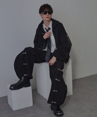 Green Parks トランスフォームワイドバルーンパンツ Black