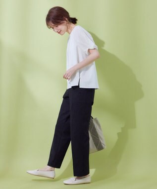 ANY L 【吸水速乾/UVケア】ミニサッカーコンビ袖ボリュームカットソー オフ