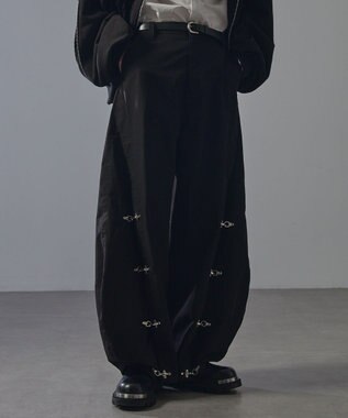 Green Parks トランスフォームワイドバルーンパンツ Black