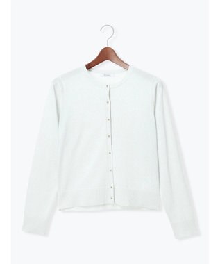 Te chichi 14G綿ポリクルーカーディガン シルバー