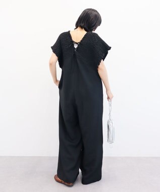 Green Parks シャーリングサロペット Black