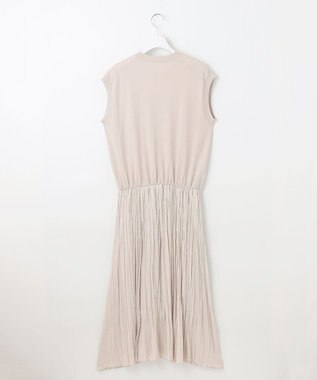 自由区 L 【カタログ掲載・洗える】ジョーゼットプリーツコンビ ワンピース サンドベージュ