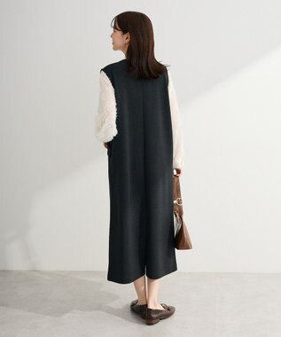 Green Parks 　ダンボールスキッパージャンパースカート Gray Mixture