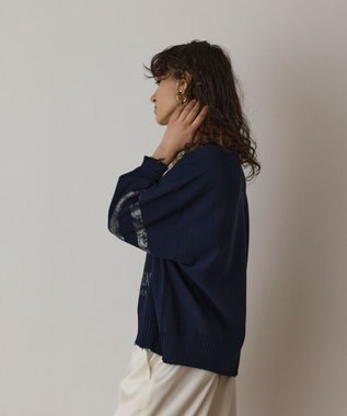 GRACE CONTINENTAL ナンバリングニットトップ ネイビー