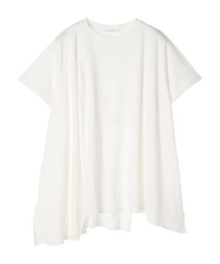 AMERICAN HOLIC キレイｃｏｔｔｏｎ切替ヘムカットチュニック Off White