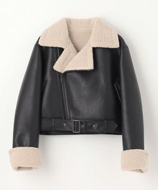 NAVE 【Nave】ヴィーガンムートン ライダースジャケット ブラック系