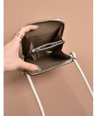 LA BAGAGERIE 【MONICA】サイドノットスクエアポシェット グレージュ